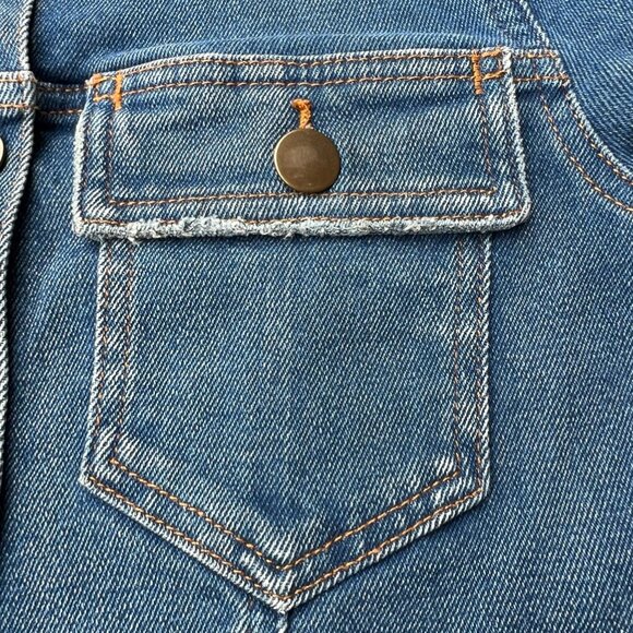 & Other Stories Cropped Denim Jean Jacket Mid Wash Lightly Distressed | Size 8 - Picture 6 of 13